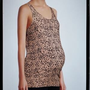 Time & Tru Maternity Leopard Print Tank Top Size Small